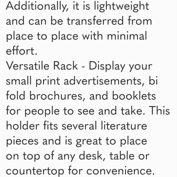 Brochure ‎ Display Double  Holder Stand Acrylic    W4.5x9H  There Is 10 New - Picture 5 of 11